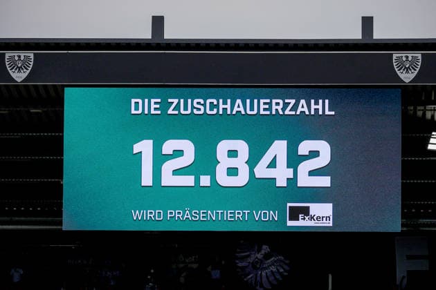 August 15, 2026, xsscx, Soccer 3rd Division, Preußen Münster vs. FC Ingolstadt 04, Matchday 2, LVM Preußenstadion, 2026–2027 season, 12,842 spectators in a sold-out stadium. DFB regulations prohibit any use of photographs as image sequences and or quasi-video. North Rhine-Westphalia, Germany