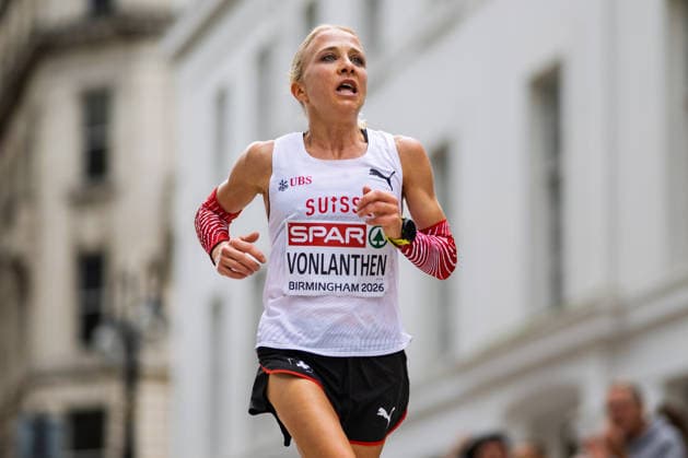 BIRMINGHAM, UNITED KINGDOM - AUGUST 16: Fabienne Vonlanthen of Switzerland competes in the Women s Marathon during the European Athletics Championships in Birmingham on August 16, 2026 in Birmingham, United Kingdom. England United Kingdom Copyright: xBEAUTIFULxSPORTS TobiasxLacknerx