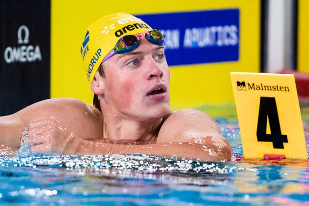 August 16, 2026: Victor Sandrup of Sweden after competing in the men’s 400-meter freestyle swimming heats during Day 17 of the 2026 European Aquatics Championships on August 16, 2026 in Saint Denis. Photo by Joel Marklund, BILDBYRAN. Code: JM JM0845 bbeng swimming 2026 European Aquatics Championships EM Sweden  Copyright: JOELxMARKLUND BB260816JM024