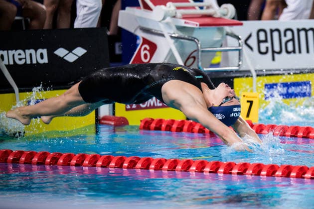 August 16, 2026: Louise Hansson of Sweden competes in the women’s 4x100-meter freestyle swimming relay heats during Day 17 of the 2026 European Aquatics Championships on August 16, 2026 in Saint Denis. Photo by Joel Marklund. BILDBYRAN code JM JM0845 bbeng swimming 2026 European Aquatics Championships European Championships women’s relay Sweden  Copyright: JOELxMARKLUND BB260816JM026