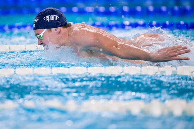 August 16, 2026: Melker Rosengren of Sweden competes in the men’s 4x100-meter medley swimming relay heats during Day 17 of the 2026 European Aquatics Championships on August 16, 2026 in Saint-Denis. Photo by Joel Marklund, BILDBYRAN, code JM JM0845 bbeng swimming 2026 European Aquatics Championships EM Sweden  Copyright: JOELxMARKLUND BB260816JM032