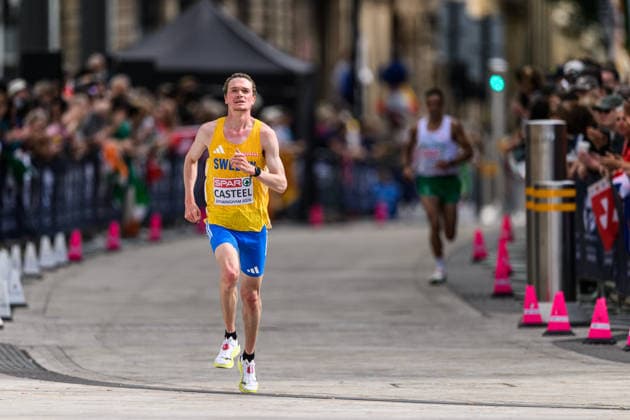 August 16, 2026: Archibald Casteel of Sweden competes in the men’s marathon on day 7 of the 2026 European Athletics Championships on August 16, 2026 in Birmingham. Photo by Mathias Bergeld, BILDBYRAN, code MB MT1072. track and field, athletics, friidrett, friidrotts EM, 2026 European Athletics Championships, Day 7, marathon, Sweden  Copyright: MATHIASxBERGELD BB260816MB069
