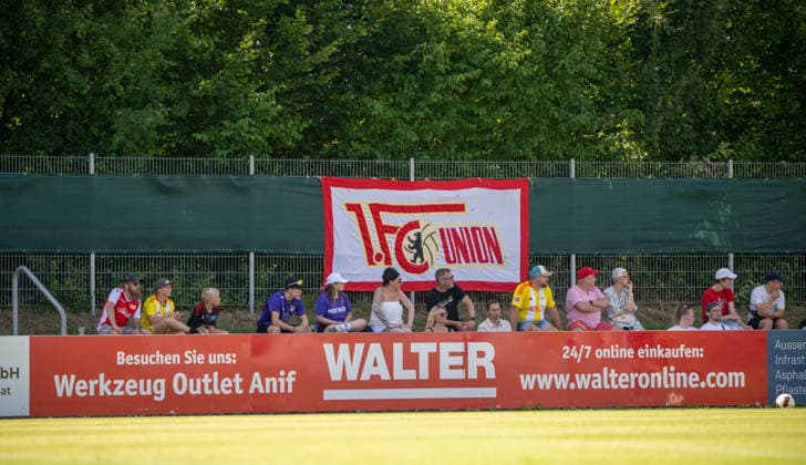 Soccer, Men s, 2026–2027 Season, Friendly Match in Salzburg, 1. FC Union Berlin vs. Aris Limassol FC, Union Fans, August 9, 2026, Copyright: xMatthiasxKochx