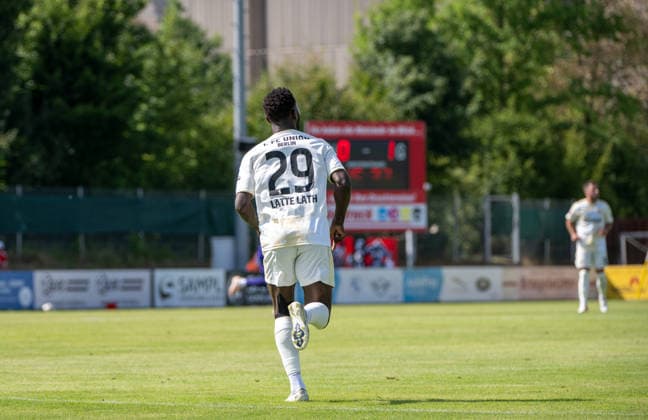 Soccer, Men s, 2026–2027 season, friendly match in Salzburg (3 x 45 minutes), 1. FC Union Berlin 2–3 Aris Limassol FC, Emmanuel Latte Lath (1. FC Union Berlin jersey, name), August 9, 2026, Copyright: xMatthiasxKochx