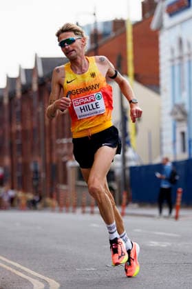 BIRMINGHAM, GREAT BRITAIN - AUGUST 16, 2026 : Erik HILLE (GER Germany) competing in the marathon during the European Athletics Championships at Alexander Stadium on August 16, 2026 in Birmingham, Great Britain. Great Britain Copyright: xLeahxKohringx