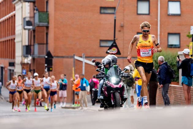 BIRMINGHAM, GREAT BRITAIN - AUGUST 16, 2026 : Erik HILLE (GER Germany) competing in the marathon during the European Athletics Championships at Alexander Stadium on August 16, 2026 in Birmingham, Great Britain. Great Britain Copyright: xLeahxKohringx