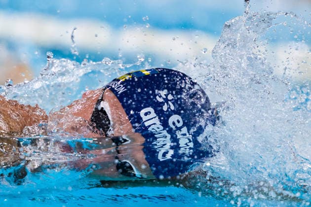 August 16, 2026: Victor Johansson of Sweden competes in the men’s 400-meter freestyle swimming heats during Day 17 of the 2026 European Aquatics Championships on August 16, 2026 in Saint Denis. Photo by Joel Marklund, BILDBYRAN, code JM JM0845 bbeng swimming 2026 European Aquatics Championships EM Sweden  Copyright: JOELxMARKLUND BB260816JM037