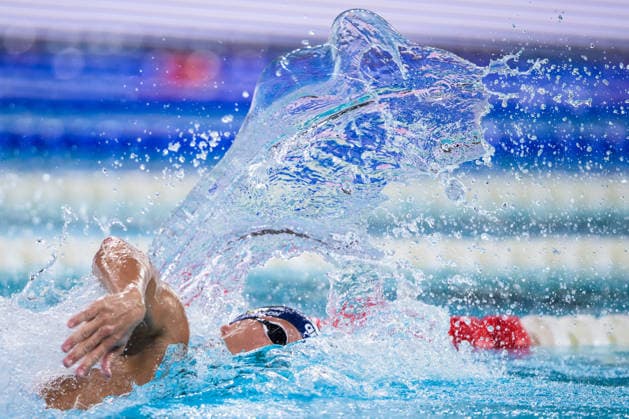 August 16, 2026: Victor Johansson of Sweden competes in the men’s 400-meter freestyle swimming heats during Day 17 of the 2026 European Aquatics Championships on August 16, 2026 in Saint Denis. Photo by Joel Marklund, BILDBYRAN, code JM JM0845 bbeng swimming 2026 European Aquatics Championships EM Sweden  Copyright: JOELxMARKLUND BB260816JM039