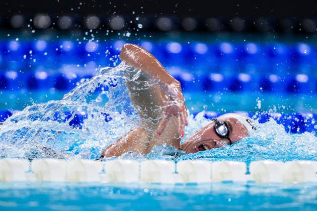August 16, 2026: Hanne Stamnesfet Naess of Norway competes in the women’s 400-meter freestyle swimming heats during Day 17 of the 2026 European Aquatics Championships on August 16, 2026 in Saint Denis. Photo by Joel Marklund. BILDBYRAN code JM JM0845 bbeng swimming 2026 European Aquatics Championships women s Norway  Copyright: JOELxMARKLUND BB260816JM045