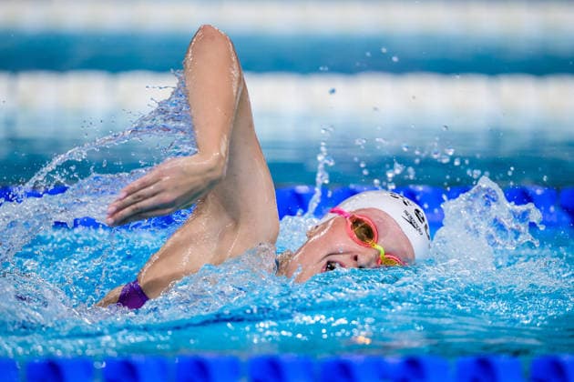August 16, 2026: Malla Hämäläinen of Finland competes in the women’s 400-meter freestyle swimming heats during Day 17 of the 2026 European Aquatics Championships on August 16, 2026 in Saint-Denis. Photo by Joel Marklund. BILDBYRAN code JM JM0845 bbeng swimming 2026 European Aquatics Championships women’s  Copyright: JOELxMARKLUND BB260816JM051