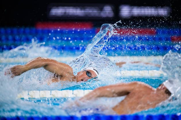 August 16, 2026: Eetu Autio of Finland competes in the men’s 400-meter freestyle swimming heats during Day 17 of the 2026 European Aquatics Championships on August 16, 2026 in Saint-Denis. Photo by Joel Marklund, BILDBYRAN, code JM JM0845 bbeng swimming 2026 European Aquatics Championships EM  Copyright: JOELxMARKLUND BB260816JM065