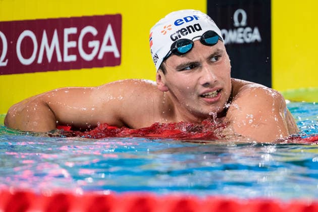 August 16, 2026: Eetu Autio of Finland after competing in the men’s 400-meter freestyle swimming heats on Day 17 of the 2026 European Aquatics Championships on August 16, 2026 in Saint-Denis. Photo by Joel Marklund, BILDBYRAN, code JM JM0845 bbeng swimming 2026 European Aquatics Championships EM  Copyright: JOELxMARKLUND BB260816JM066