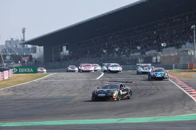 Nürburg, Germany, August 15–16, 2026 Porsche Sixt Carrera Cup Germany 2026 Nürburgring Sunday Race 2 Pictured: Chester Kieffer (LUX 11) leads the field at the Nürburgring in Rhineland-Palatinate Copyright: xFotostandx xFWMEDIAx