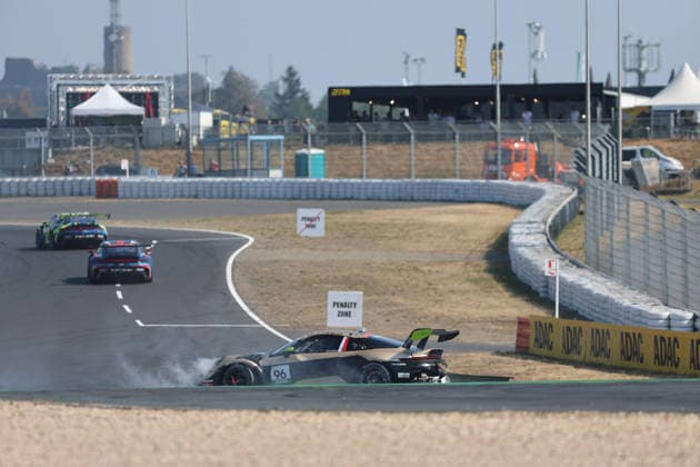 Nürburg, Germany, August 15–16, 2026 Porsche Sixt Carrera Cup Germany 2026 Nürburgring Sunday Race 2 Pictured: Maxim Marczak (POL) 96 spins out and leaves a trail of smoke at the Nürburgring, Rhineland-Palatinate Copyright: xFotostandx xFWMEDIAx