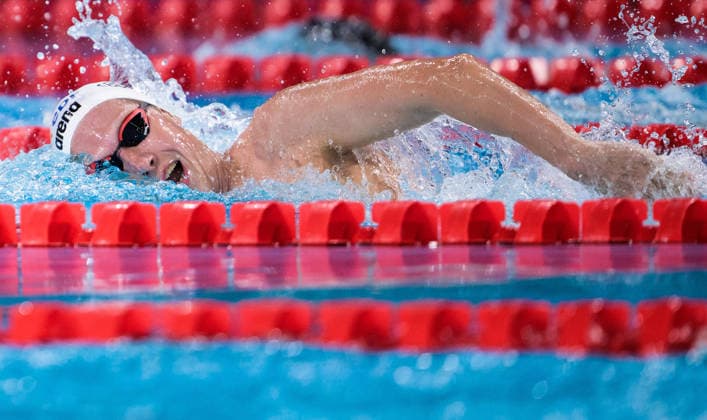 August 16, 2026: Henrik Christiansen of Norway competes in the men’s 400-meter freestyle swimming heats during Day 17 of the 2026 European Aquatics Championships on August 16, 2026 in Saint-Denis. Photo by Joel Marklund, BILDBYRAN, code JM JM0845 bbeng swimming 2026 European Aquatics Championships EM Norway  Copyright: JOELxMARKLUND BB260816JM072