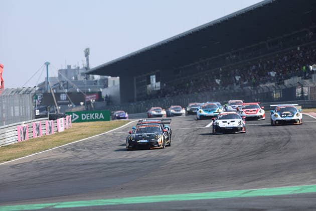 Nürburg, Germany, August 15–16, 2026 Porsche Sixt Carrera Cup Germany 2026 Nürburgring Sunday Race 2 Pictured: Chester Kieffer (LUX 11) leads the field at the Nürburgring, Rhineland-Palatinate Copyright: xFotostandx xFWMEDIAx