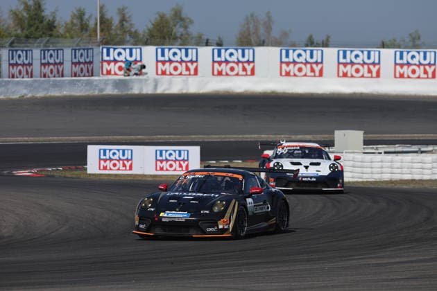 Nürburg, Germany, August 15–16, 2026 Porsche Sixt Carrera Cup Germany 2026 Nürburgring Sunday Race 2 Pictured: Race winner Chester Kieffer (LUX) 11 ahead of Marcus Amand (FIN) 99 Nürburgring, Rhineland-Palatinate Copyright: xFotostandx xFWMEDIAx