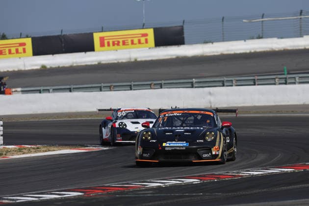 Nürburg, Germany, August 15–16, 2026 Porsche Sixt Carrera Cup Germany 2026 Nürburgring Sunday Race 2 Pictured: Race winner Chester Kieffer (LUX) 11 ahead of Marcus Amand (FIN) 99 Nürburgring, Rhineland-Palatinate Copyright: xFotostandx xFWMEDIAx