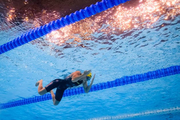 August 16, 2026: Olivia Klint Ipsa of Sweden competes in the women’s 4x100-meter freestyle swimming relay heats during Day 17 of the 2026 European Aquatics Championships on August 16, 2026 in Saint Denis. Photo by Joel Marklund, BILDBYRAN. Code: JM JM0845 bbeng swimming 2026 European Aquatics Championships European Championships women’s team relay Sweden  Copyright: JOELxMARKLUND BB260816JM082