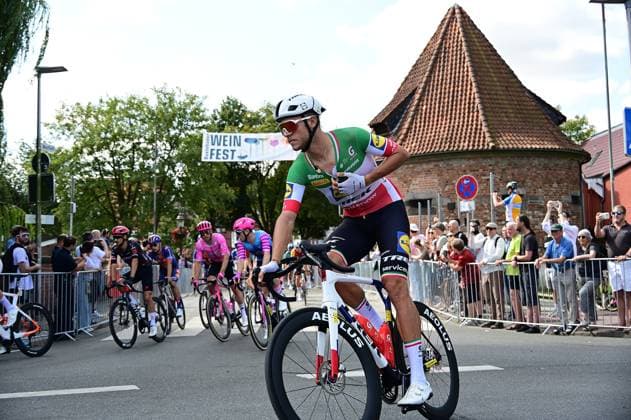 Cycling ADAC Cyclassics Hamburg ; photo shows the start in Buxtehude: JJonathan Milan ITA