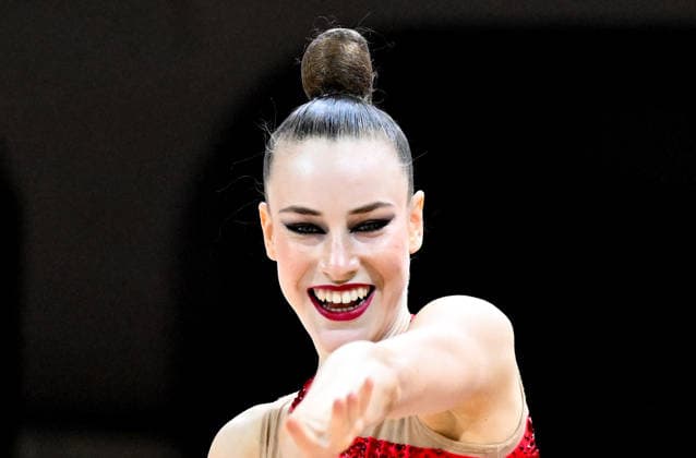 August 16, 2026, xhbx, 2026 Rhythmic Gymnastics World Championships, from left: Darja Varfolomeev, Germany, Ball, Frankfurt am Main