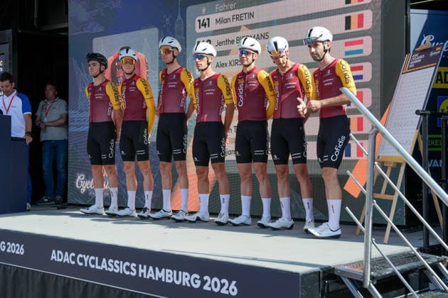 Germany, Hamburg, Buxtehude, ADAC Cyclassics 2026, 1 UWT, UCI World Tour, Men s Elite, One-Day Cycling Race, Team Presentation in Buxtehude, Cofidis PRT Copyright: xStefanxTrochax