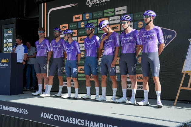 Germany, Hamburg, Buxtehude, ADAC Cyclassics 2026, 1 UWT, UCI World Tour, Men s Elite, One-Day Cycling Race, Team Presentation in Buxtehude, Team Jayco AlUla WT Copyright: xStefanxTrochax