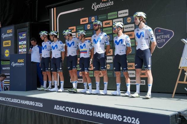 Germany, Hamburg, Buxtehude, ADAC Cyclassics 2026, 1 UWT, UCI World Tour, Men s Elite, One-Day Cycling Race, Team Presentation in Buxtehude, Movistar Team WT Copyright: xStefanxTrochax