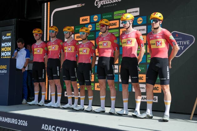 Germany, Hamburg, Buxtehude, ADAC Cyclassics 2026, 1 UWT, UCI World Tour, Men s Elite, One-Day Cycling Race, Team Presentation in Buxtehude, Uno X Mobility WT Copyright: xStefanxTrochax