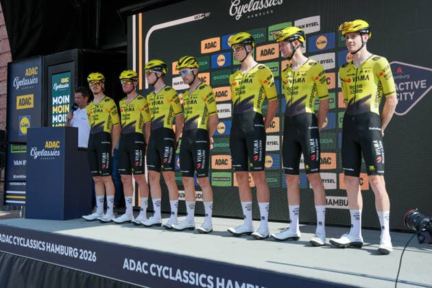 Germany, Hamburg, Buxtehude, ADAC Cyclassics 2026, 1 UWT, UCI World Tour, Men s Elite, One-Day Cycling Race, Team Presentation in Buxtehude, Team Visma Lease a Bike WT Copyright: xStefanxTrochax