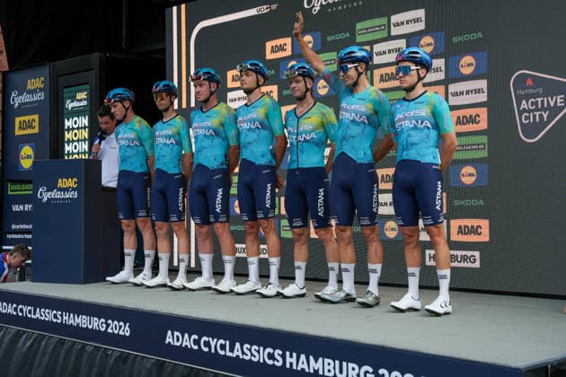Germany, Hamburg, Buxtehude, ADAC Cyclassics 2026, 1 UWT, UCI World Tour, Men s Elite, One-Day Cycling Race, Team Presentation in Buxtehude, XDS Astana Team WT Copyright: xStefanxTrochax