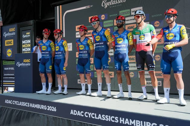 Germany, Hamburg, Buxtehude, ADAC Cyclassics 2026, 1 UWT, UCI World Tour, Men s Elite, One-Day Cycling Race, Team Presentation in Buxtehude, Team Lidl Trek WT Copyright: xStefanxTrochax