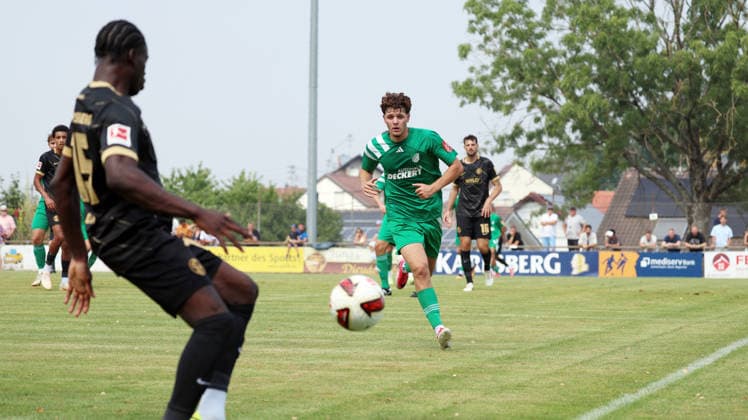 August 16, 2026, xrekx, Soccer Friendly Match, SV Auersmacher vs. SV Elversberg, photo by Julian Peitz, SV Auersmacher. DFL and DFB regulations prohibit any use of photographs as image sequences and or quasi-video. Auersmacher
