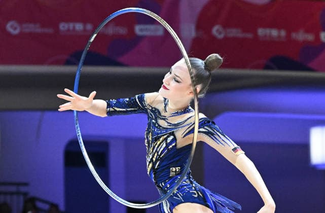 August 16, 2026, xhbx, 2026 Rhythmic Gymnastics World Championships, from left: Darja Varfolomeev (Germany), hoop, Frankfurt am Main