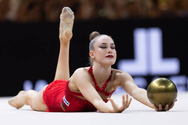 World Rhythmic Gymnastics Championships: Darja Varfolomeev of Germany Wins World Title in the Ball Final World Rhythmic Gymnastics Championships, August 11–16 at the Festhalle in Frankfurt am Main Individual Finals, Frankfurt am Main, Hesse, Germany, Festhalle
