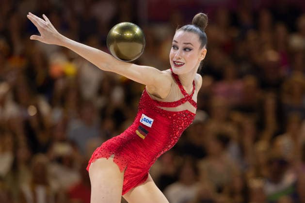 World Rhythmic Gymnastics Championships: Darja Varfolomeev of Germany Wins World Title in the Ball Final World Rhythmic Gymnastics Championships, August 11–16 at the Festhalle in Frankfurt am Main Individual Finals, Frankfurt am Main, Hesse, Germany, Festhalle