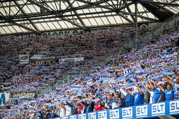 Rostock, Germany, August 16, 2026; 3. Liga 2026–2027, Matchday 2: FC Hansa Rostock vs. SV Waldhof Mannheim; Pictured: Hansa Rostock fans Copyright: xFotostandx xVoelkerx