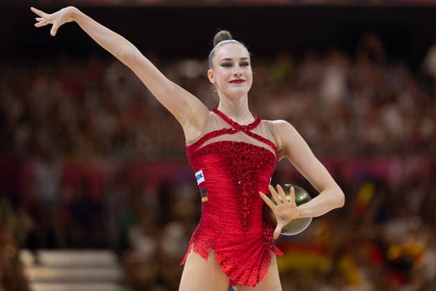 Rhythmic Gymnastics World Championships: Darja Varfolomeev of Germany Wins World Title in the Ball Event Rhythmic Gymnastics World Championships, August 11–16 at the Festhalle in Frankfurt am Main Individual Finals, Frankfurt am Main, Hesse, Germany, Festhalle