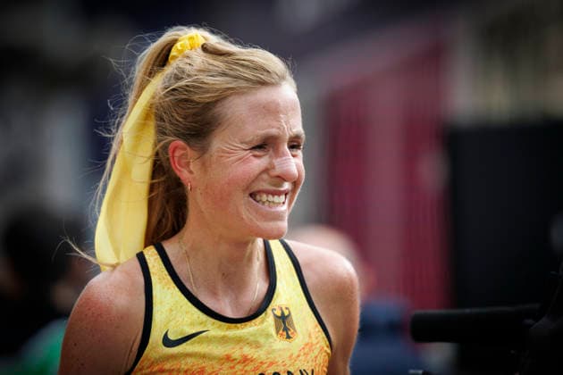 BIRMINGHAM, GREAT BRITAIN - AUGUST 16, 2026: Laura HOTTENROTT (GER Germany) after competing in the marathon during the European Athletics Championships on August 16, 2026 in Birmingham, Great Britain. Great Britain Copyright: xAxelxKohringx