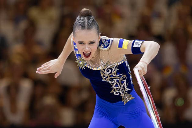 World Rhythmic Gymnastics Championships: Taisiia Onofriichuk of Ukraine Wins World Title in the Hoop Event World Rhythmic Gymnastics Championships, August 11–16, at the Festhalle in Frankfurt am Main; Individual Finals, Frankfurt am Main, Hesse, Germany; Festhalle