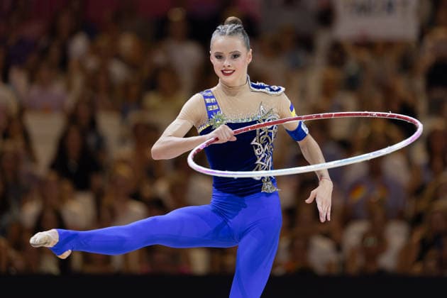 World Rhythmic Gymnastics Championships: Taisiia Onofriichuk of Ukraine Wins World Title in the Hoop Event World Rhythmic Gymnastics Championships, August 11–16, at the Festhalle in Frankfurt am Main; Individual Finals, Frankfurt am Main, Hesse, Germany; Festhalle