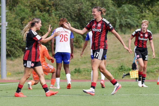 August 16, 2026, xgrfx, Women s Soccer Friendly, OL Lyonnes vs. Eintracht Frankfurt, Goal, Larissa Mühlhaus on 0–1 Eintracht Frankfurt DFL DFB REGULATIONS PROHIBIT ANY USE OF PHOTOGRAPHS AS IMAGE SEQUENCES AND OR QUASI-VIDEO Herzogenaurach