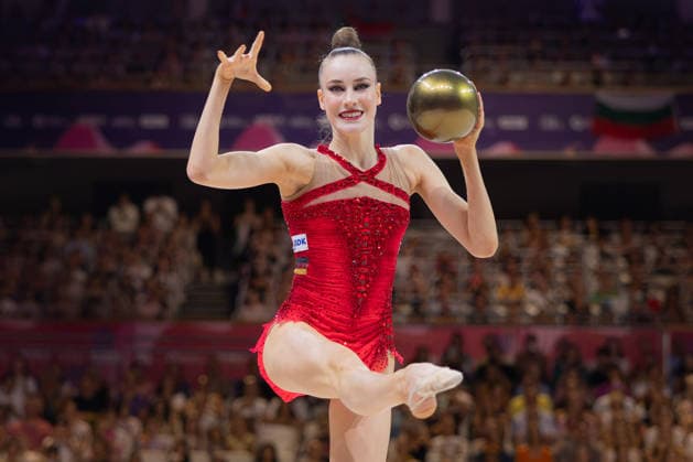 Rhythmic Gymnastics World Championships: Darja Varfolomeev of Germany Wins World Championship Title in the Ball Event Rhythmic Gymnastics World Championships, August 11–16 at the Festhalle in Frankfurt am Main Individual Finals, Frankfurt am Main, Hesse, Germany, Festhalle