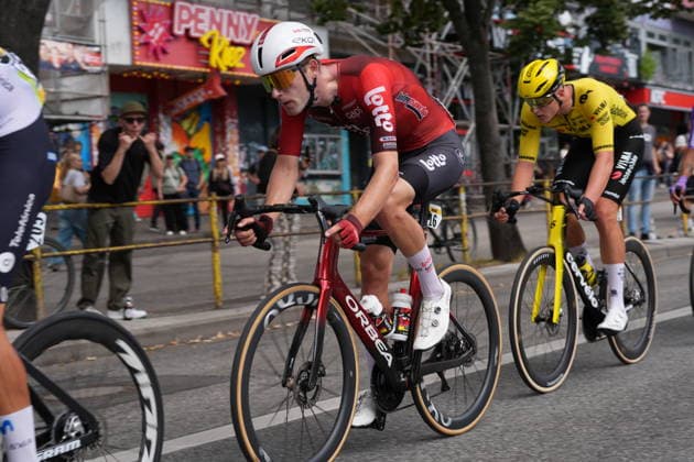 Germany, Hamburg, Buxtehude, ADAC Cyclassics 2026, 1 UWT, UCI World Tour, Men s Elite, One-Day Cycling Race: Jonas Rutsch on the Reeperbahn in front of Penny Kiez Copyright: xStefanxTrochax