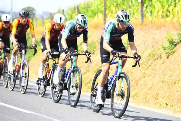 August 16, 2026, Saint Martin De Landelles, Normandie, France: The French Olympic biathlon champion is competing in his first professional cycling raceNthe Polynormande in western FranceNwith the French team Decathlon AG2R La Mondiale on August 16, 2026. Saint Martin De Landelles France - ZUMAh284 20260816_znp_h284_006 Copyright: xRonanxHoussinx