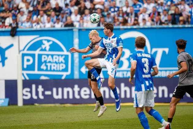 Starting lineup: Bernie Lennemann (Rostock) vs. Julian Rieckmann (Waldhof GER), FC Hansa Rostock vs. SV Waldhof Mannheim, Soccer, Men, 3rd Division, Matchday 2, 2026–2027 Season, August 16, 2026, Rostock Ostseestadion, Mecklenburg-Western Pomerania, Germany