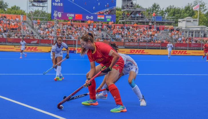 Zhang Ying (6 China Hockey Team) during the FIH World Cup game between China and India at Wagener stadion, Amstelveen, Netherlands. Copyright: xArnexvanxderxBenx xSPPx Sportspressphoto_SPR208521