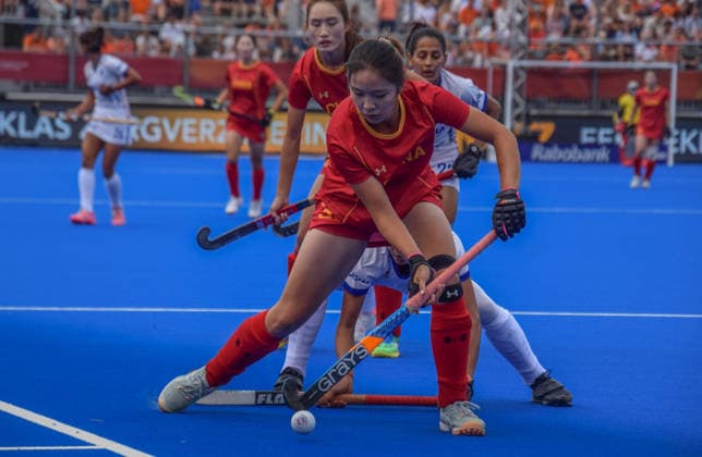 Yang Liu (3 China Hockey Team) during the FIH World Cup game between China and India at Wagener stadion, Amstelveen, Netherlands. Copyright: xArnexvanxderxBenx xSPPx Sportspressphoto_SPR208523