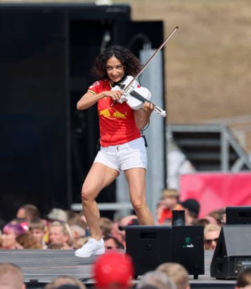 RB Leipzig – Bundesliga Season Opener, Leipzig, August 16, 2026, Festwiese in front of the Red Bull Arena, Soccer, Bundesliga 1, RB Leipzig, Season Opener, Pictured: Season Heat Up 2026 stage, For editorial use only, Picture Point