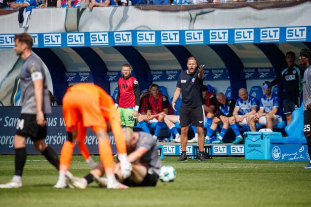 Coach Daniel Brinkmann, Rostock, Germany; FC Hansa Rostock vs. SV Waldhof Mannheim; Soccer; Men; 3rd Division; Matchday 2; 2026–2027 Season; August 16, 2026, Rostock Ostseestadion, Mecklenburg-Western Pomerania, Germany